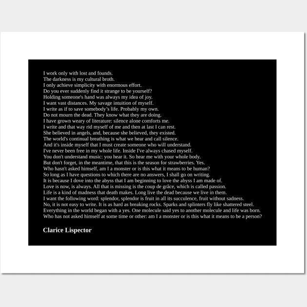 Clarice Lispector Quotes Wall Art by qqqueiru
